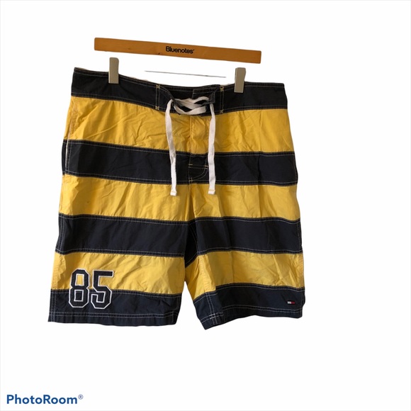 Tommy Hilfiger Men Yellow Stripe Shorts. - Picture 1 of 2